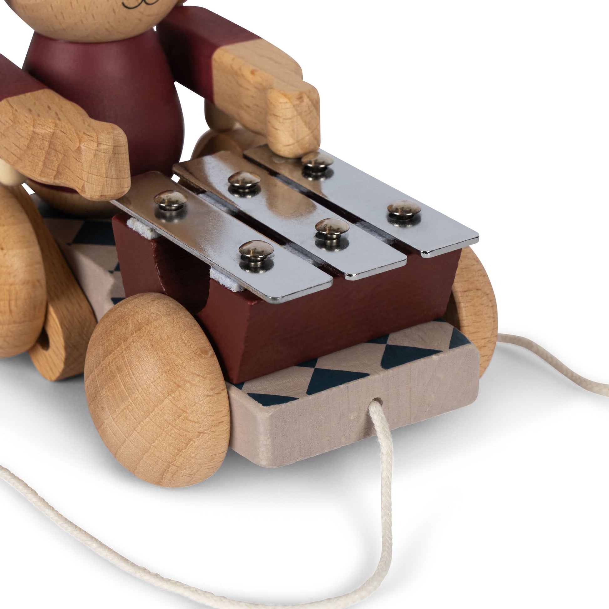 WOODEN PULL BUNNY MUSIC FSC - BELL BOY RED Konges Sløjd - enjoykidsus