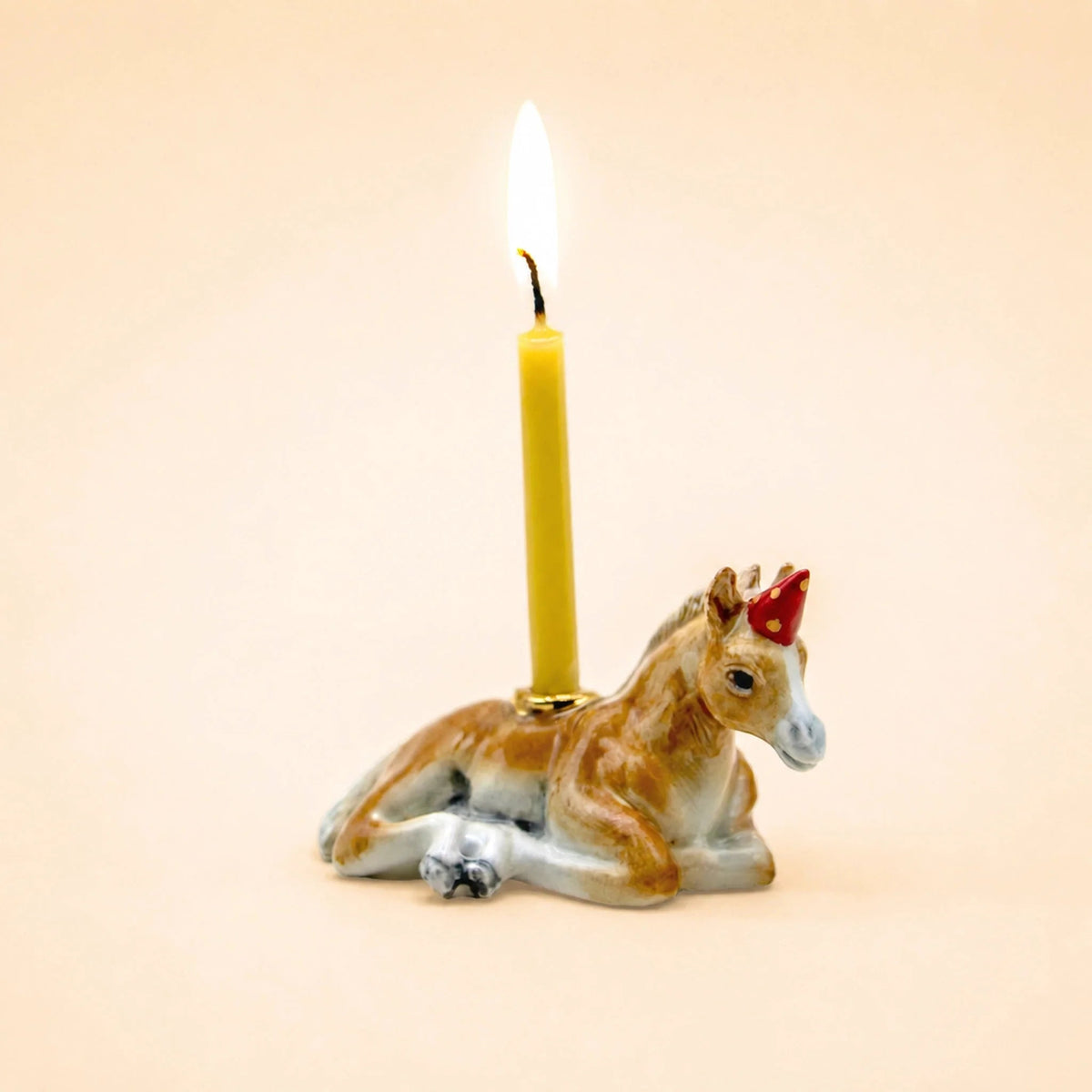 Year of the Horse Cake Topper | Porcelain Party Animal | Candle Holder | Chinese Zodiac Camp Hollow