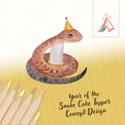 Camp Hollow Year of the Snake Birthday Candle Holder | Porcelain Cake Topper