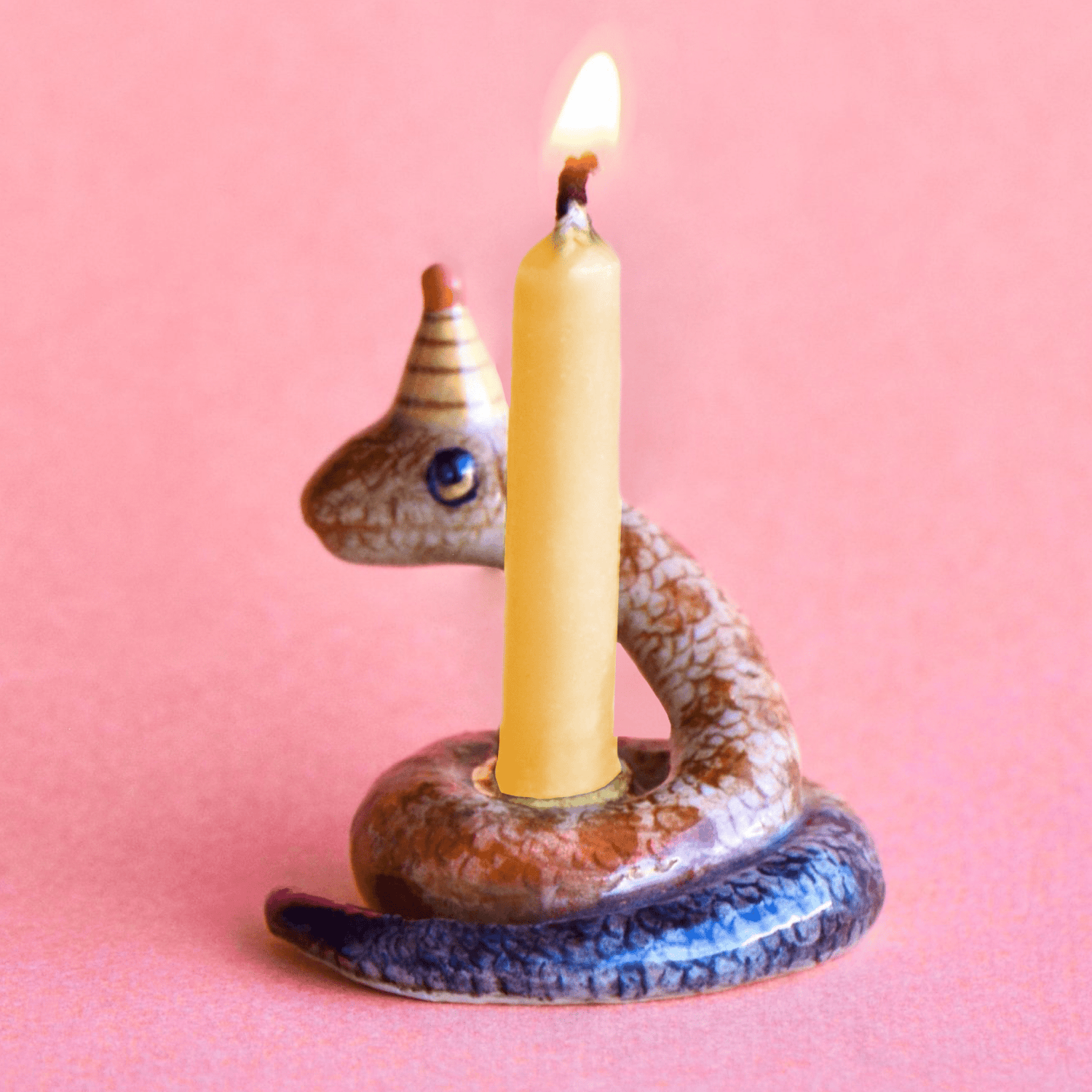 Camp Hollow Year of the Snake Birthday Candle Holder | Porcelain Cake Topper